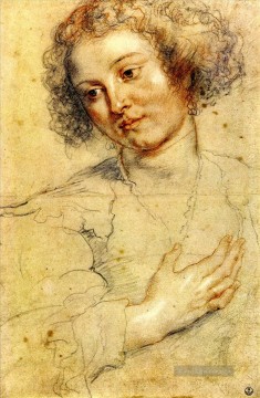 Peter Paul Rubens Werke - Peter Paul Kopf und rechte Hand einer Frau Barock Peter Paul Rubens